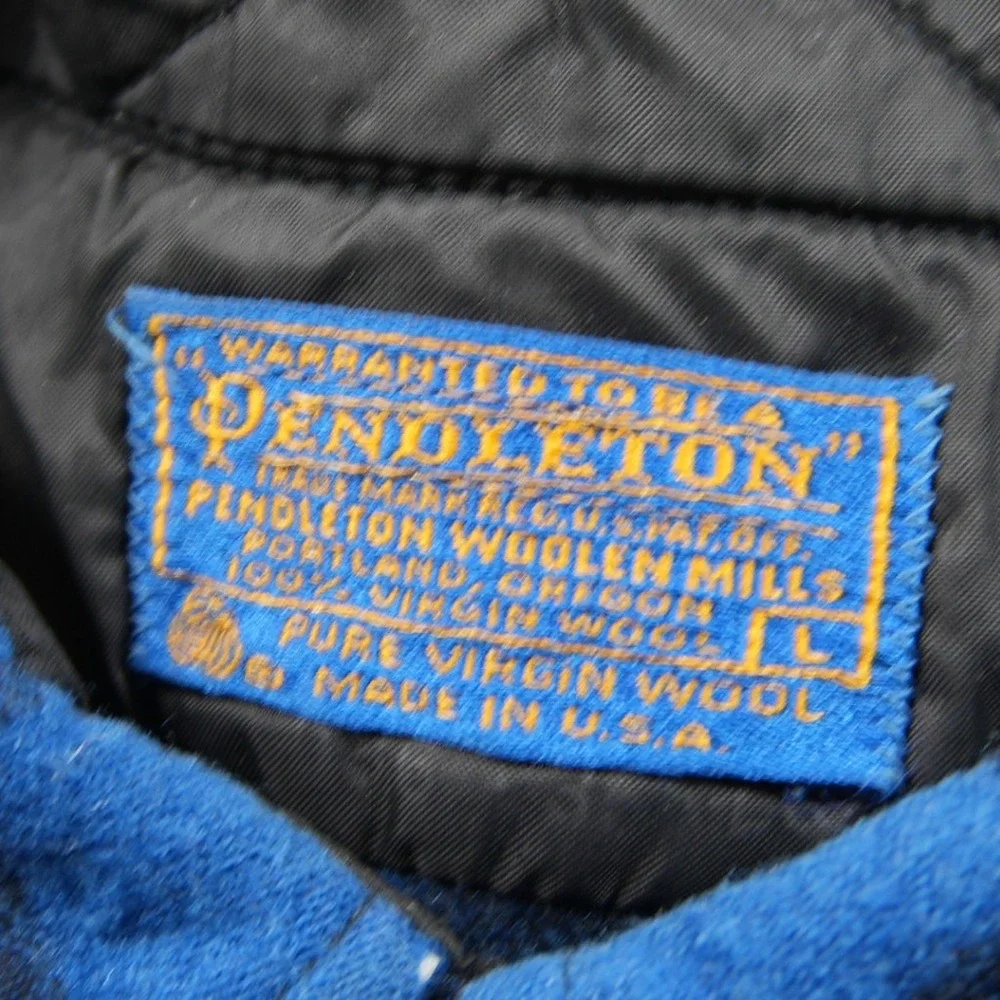 Thrashed Pendleton Vintage Wool Plaid Men Shirt S Blue Distressed Western Skate